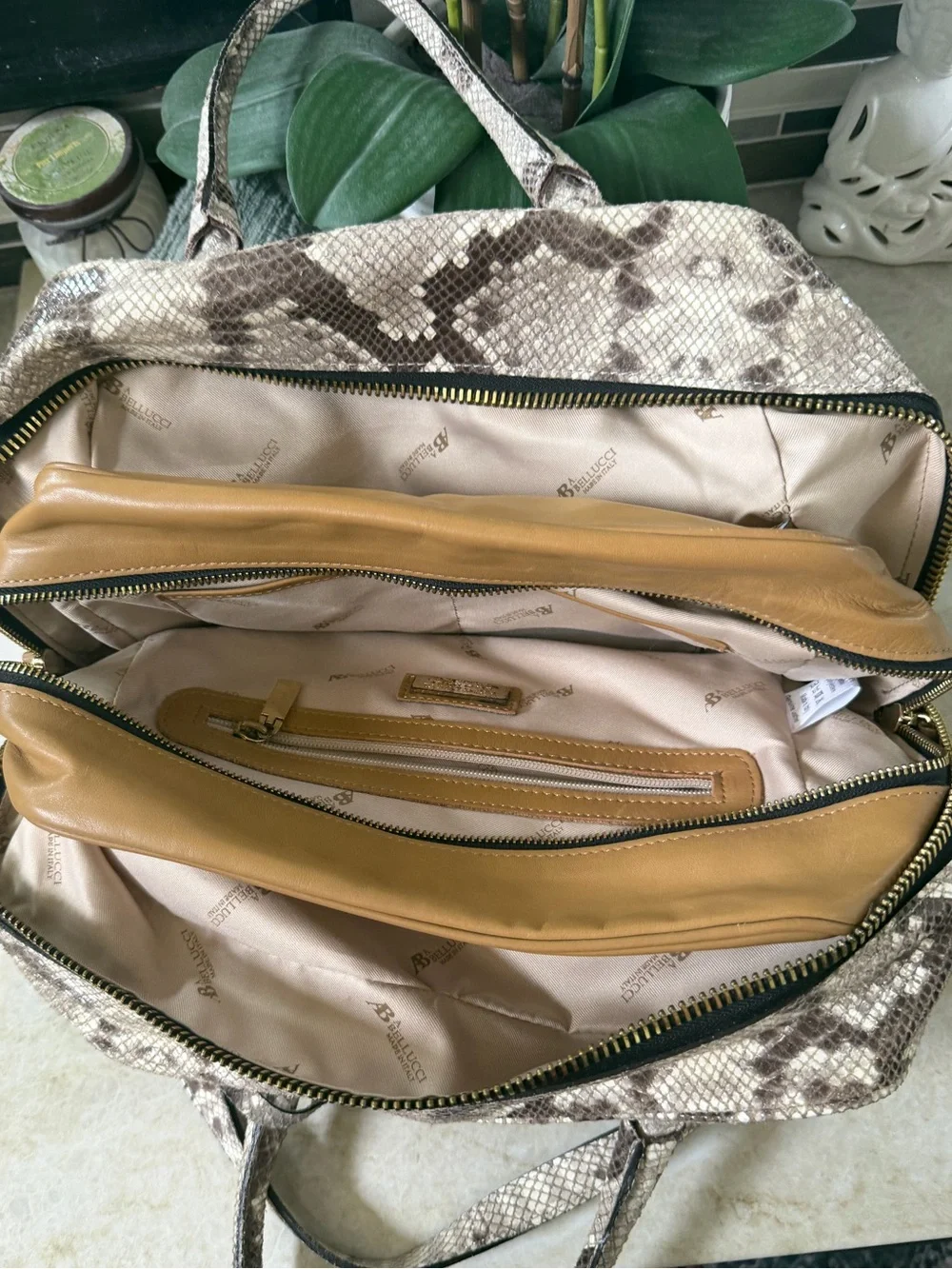 A. Bellucci Reptile leather Boston bag Gorgeous!